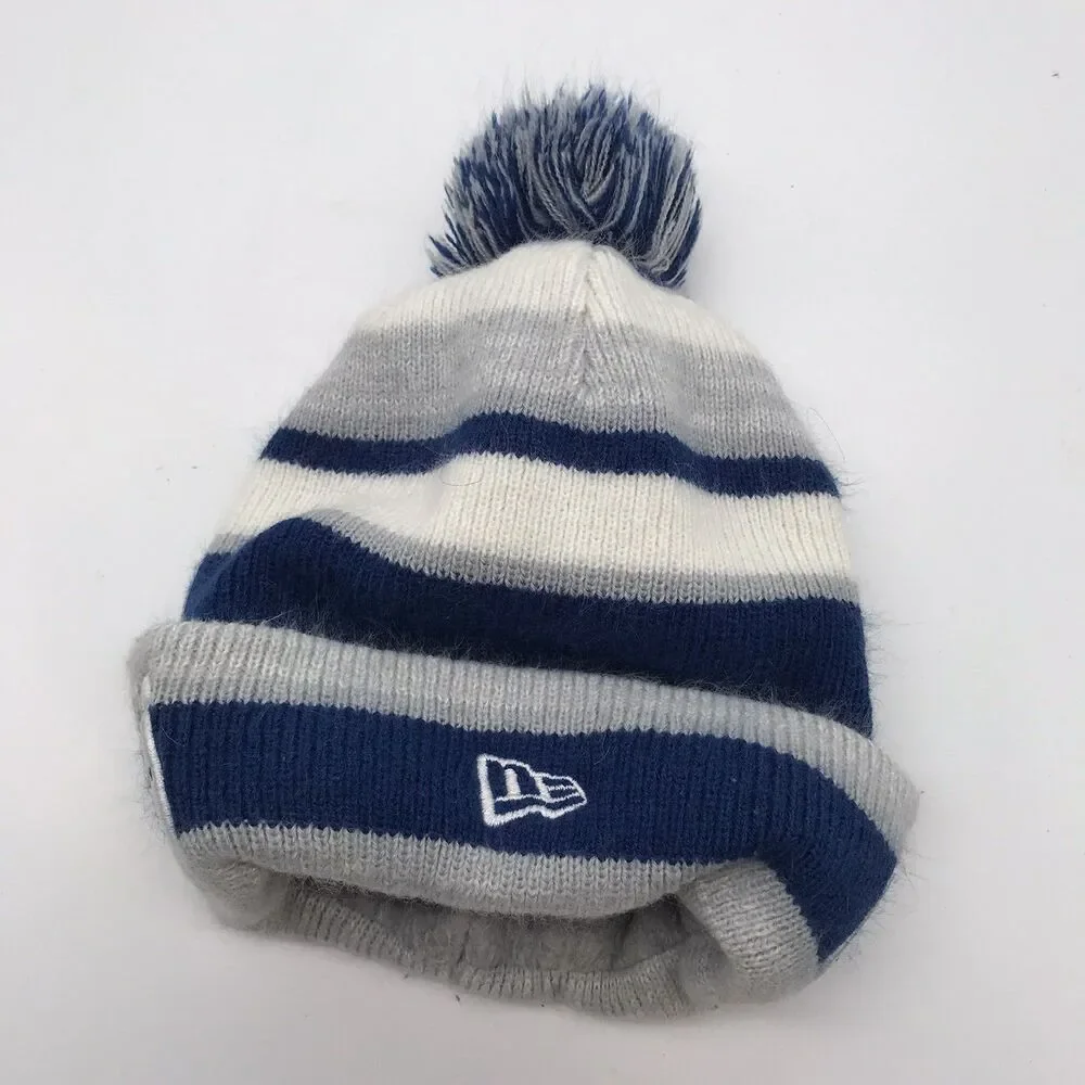 Indianapolis Colts New Era NFL Football Team Logo Beanie Sports Pom Winter Hat